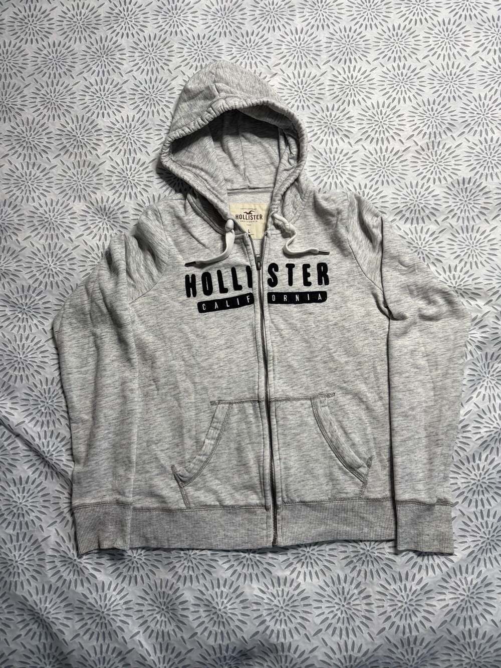 Hollister Grey Flecked Full Zip Hoodie with Thumbholes Women’s Large